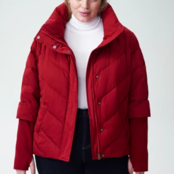 Universal Standard Jackets & Blazers - Red Universal Standard short puffer jacket sz 30